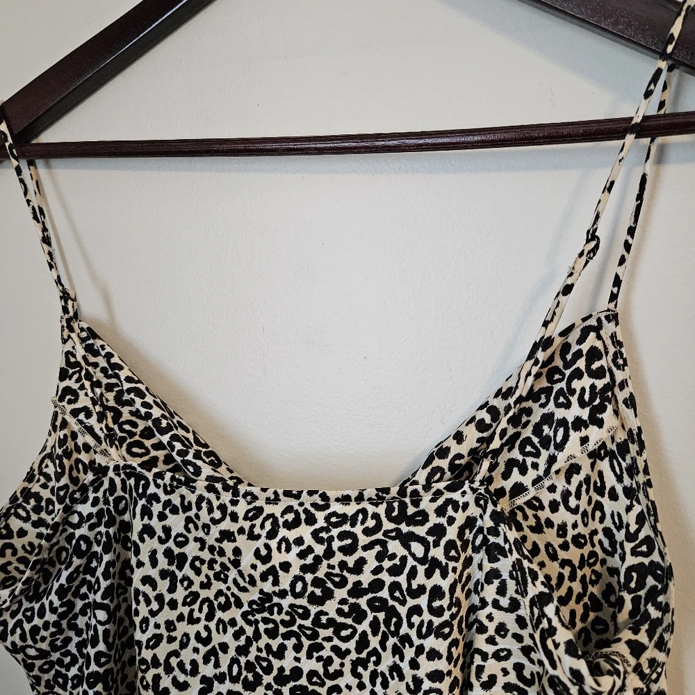 Nine West Tank Top Blouse Leopard Print Cowl Neck Camisole Date Night Animal - Picture 6 of 11